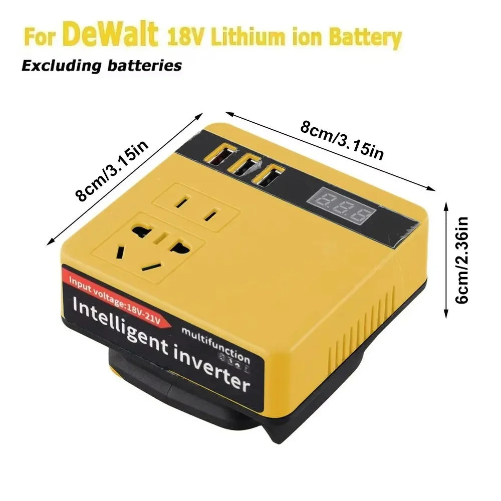 1Pcs 18V 20V To 220V Battery Inverter Dual Plug 120W Smart Transformer Household Multifunctional Outdoor Work Inverter