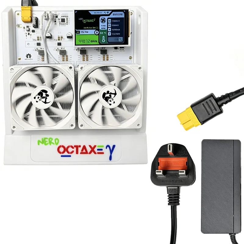 NerdOctaxe BTC Miner 12TH/s 160W 16J/Th 8*BM1370 ASIC Chips 2.4G WiFi Open-Source Mining Machine for Bitcoin Mining
