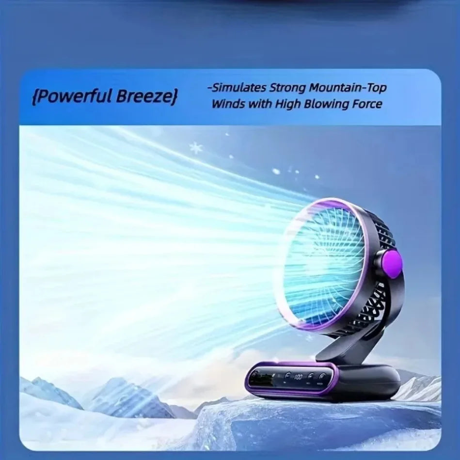 Air Circulation AI Fan Desktop Portable Rechargeable Fan Smart 100 Speed Stepless Quiet Brushless Motor Type-C Baby Sleep Wind