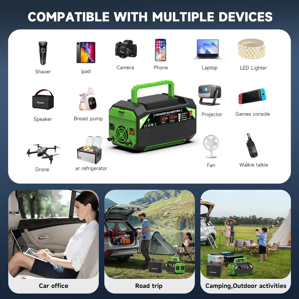 500W Inverter 12V 220V Modified Sine Wave Inverter High Power USB Socket Auto Inversor Converter Solar Car Inverter