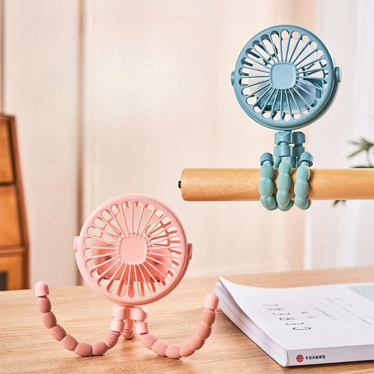 Portable Clip-on Rechargeable Fan for Indoor and Outdoor Use To Cool Car Seats, Strollers, Cribs and Treadmills