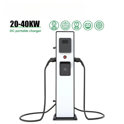 Customized Commercial DC EV Charger Station, 20/30kW Two Cable EVSE Fast Charging Pile for Hotel Private Parking Service