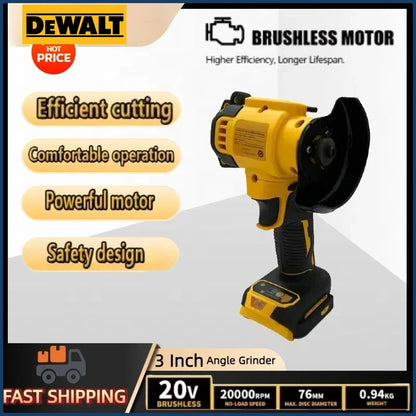 DeWALT 3 Inch Mini Angle Grinder Cordless Polishing Grinding Machine Electric Cutting Power Tools For Dewalt 20V Battery