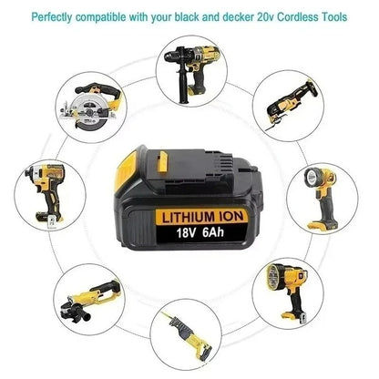 18V 6.0Ah/10.0Ah DCB200 MAX Lithium Battery 18650 for Dewalt DCB606 DCB209 DCB182 DCB205 DCB206 Power Tool Rechargeable Battery