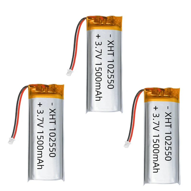 3.7V 102550 Lithium Battery Li Po Battery 1500mAh Lipo Rechargeable Li Polymer Batteries for Bluetooth Speaker Headphones