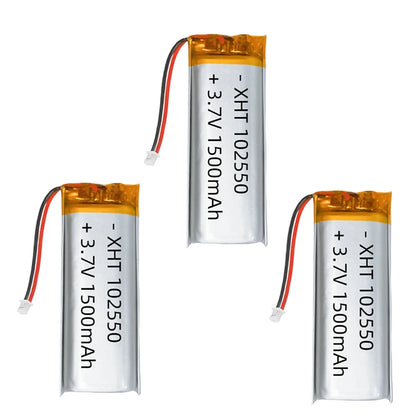 3.7V 102550 Lithium Battery Li Po Battery 1500mAh Lipo Rechargeable Li Polymer Batteries for Bluetooth Speaker Headphones