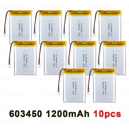 1pcs- 10pcs 3.7V 063450 Li Ion Polymoer Battery 603450 1200mAh Lipo Lithium Batteries  for Bluetooth Headset MP3/mp4 Speaker