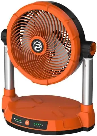 40000mAh Battery Operated Fan 12 Inch Rechargeable Floor Fan 4 Speeds 65Hrs Cooling 34.6 Height Adjustable 12V Output Cordless F