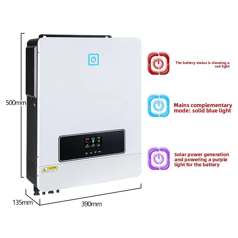 10.6KW 48V‑220V Solar Inverter All‑in‑One, Built‑in 150A MPPT Charge Controller, Off‑Grid Hybrid Solar Power Inverter