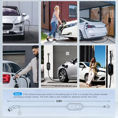 AFYEEV 3600W Portable Type2 IEC62196-2 EV Charger Type1 SAE J1772 Electric Car Charger GBT EVSE Charging Cable Wallbox EU Plug