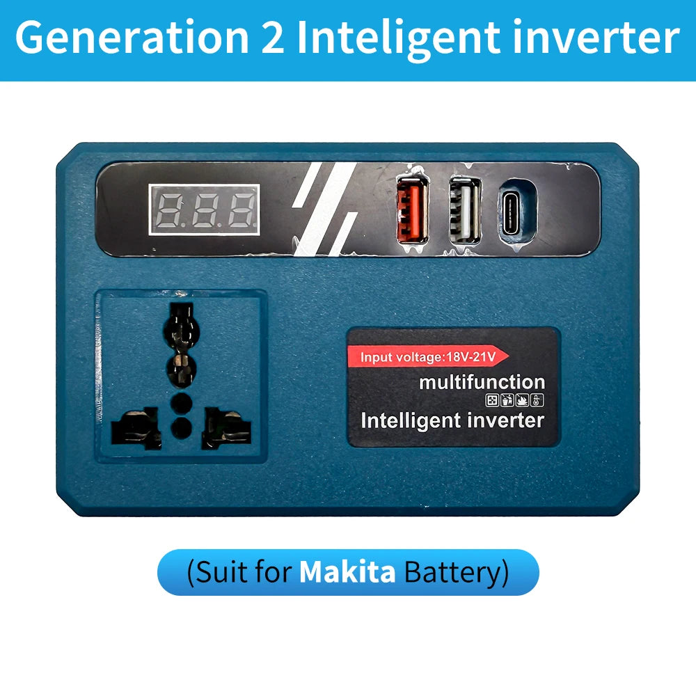 Power Inverter DC 18V To 220V Inverter Adapter Power Supply Inverter For Home Appliance Outdoor Camp For Makita/Dewalt/Milwaukee