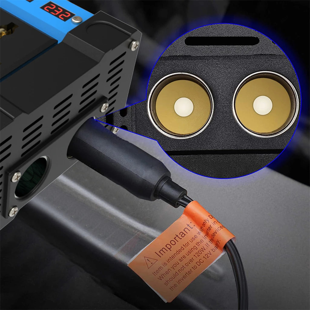 6000W Solar Inverter DC 12V to AC 110V 220V 4 USB LCD Display Solar Inverter Portable Mobile Power Camping RV Car Converter