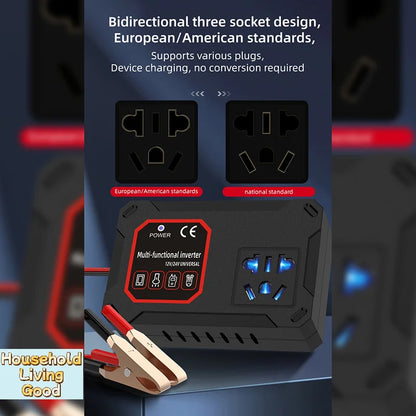 【Car Power Inverter 200W 12V/24V To 220V Converter Charger Adapter Socket Portable Vehicle-mounted Home Auto Inverters】