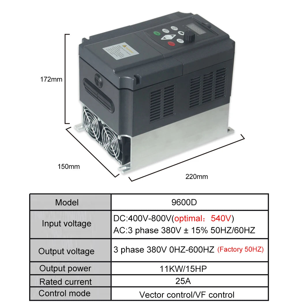 PV solar inverter DC to AC three-phase converter 380v 0.75/1.5/2.2/4/5.5/7.5/11kw with MPPT Control solar pump VFD