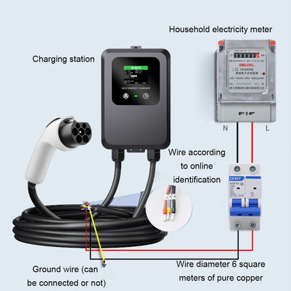 EV Wallbox 5M/10M 7KW 32A Charging Station Car Home EV Wallbox Electric Car EV Wallbox With 5M Cable Color Screen