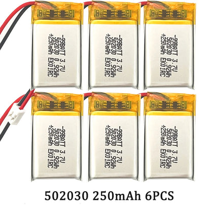 Lithium Polymer Battery 502030 3.7V 250mAh Rechargeable LiPo Cell for Toys LED Light Bluetooth Earphone For Smart Watch