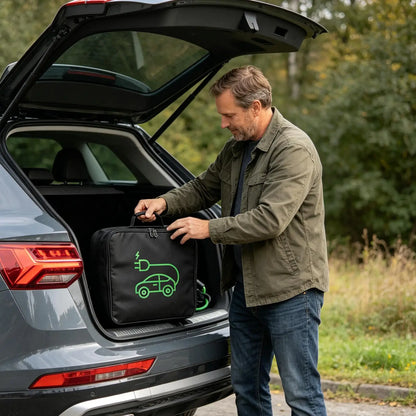 New Energy Vehicle Charging Gun Storage Bag Portable EV Charger Cable Bag Waterproof Auto EV Charging Jumper Storage Bag