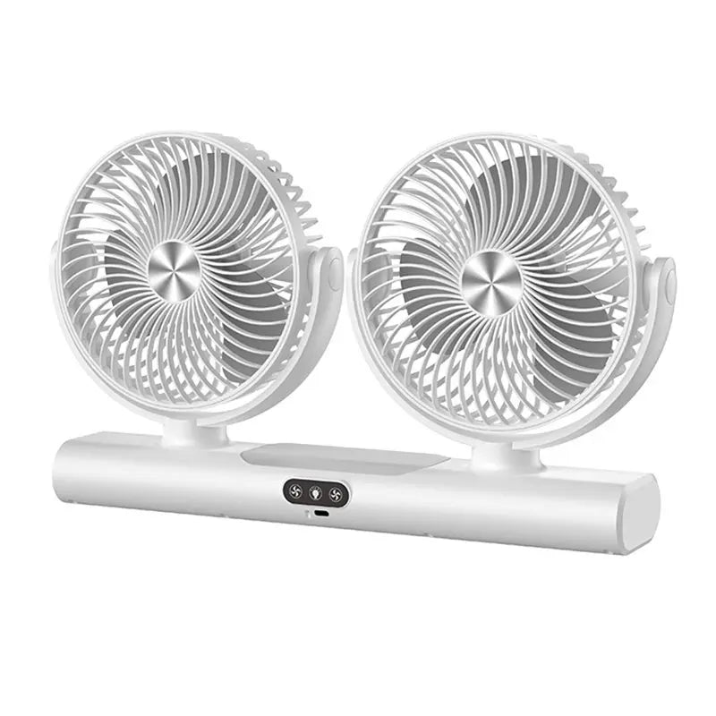 AC39-FS-39 Rechargeable Double Head Fan For Home, Dorm& Outdoor, Portable Fan,Versatile Design