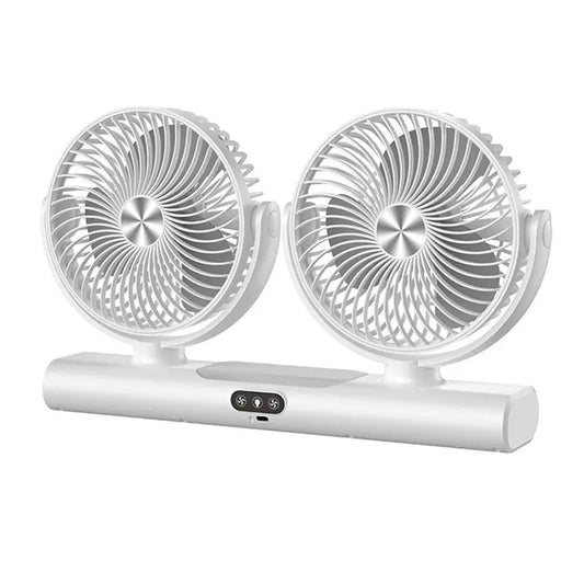 AC39-FS-39 Rechargeable Double Head Fan For Home, Dorm& Outdoor, Portable Fan,Versatile Design