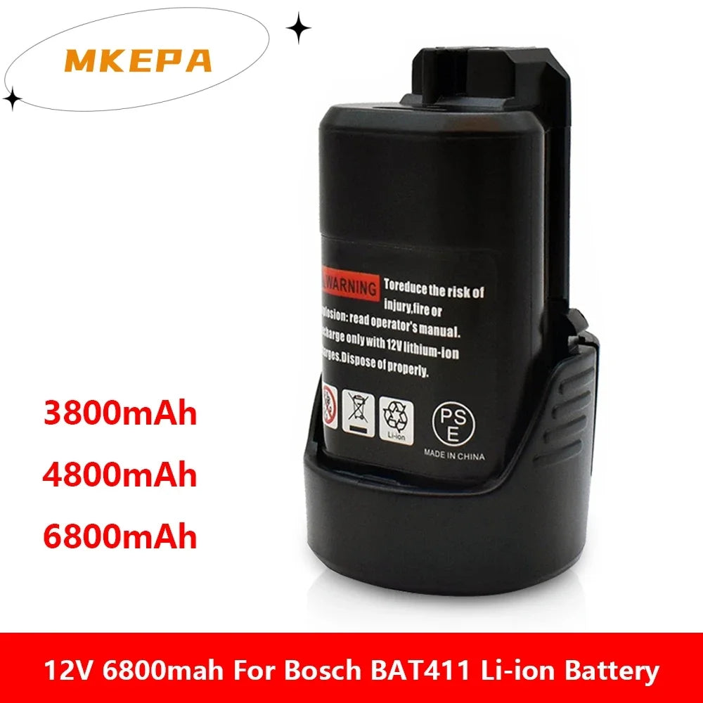 10.8 12V38006800mAh suitable for Bosch lithium-ion batteries BAT412A BAT414 BAT411 BAT412 D-70745 2607336014 BAT420 GSR 120-L