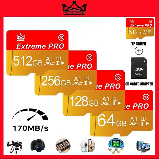 32GB 256GB 512GB Micro TF SD Card TF Cards SD Cards Memory Card UHS-I High Endurance Ultra HD Durable for Phone Gaming Laptop