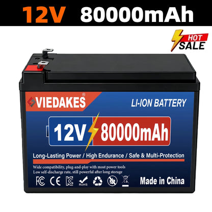 12V 200Ah LiFePO4 Lithium Battery, Deep 4000+Cycle Built-in BMS for Camping Power Supply, Boat, Spray, E-Wheel, Fish Finder☽