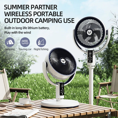 High Quality Floor Fan Air Circulation Fan Rechargeable DC 12V Fan 9000mAh Large Battery Scalable Fan Outdoor Fan with Remote