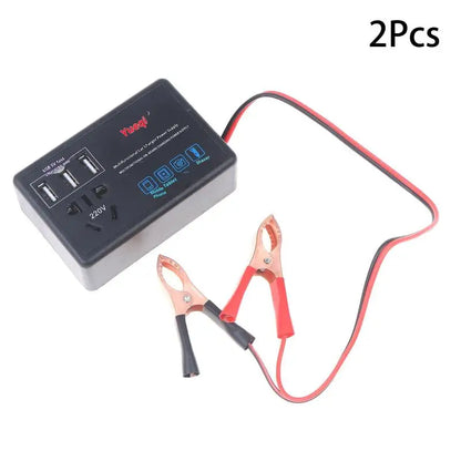 USB Port Equipped Car Power Inverter; Converts 12V/24V to 220V; Perfect for Charging RV and Trucks.