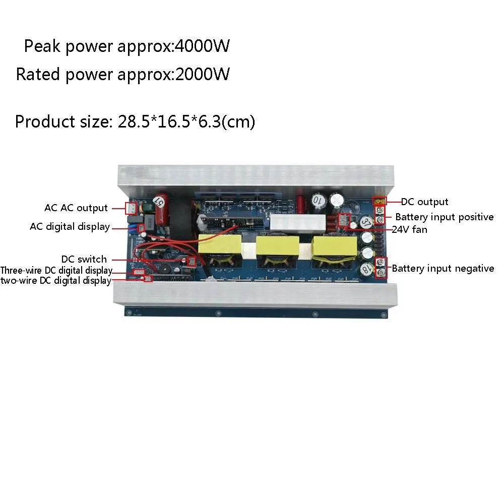 Pure Sine Wave Inverter Motherboard 12V 24V to 220V 1000W 3000W 6000W Transformer Converter Solar Off Grid Power Inverters