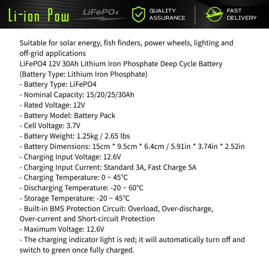 12V 200Ah Lithium LiFePO4 Deep Cycle Battery 4000+ Cycles Rechargeable Battery for Solar/Wind Power Small UPS Lighting More