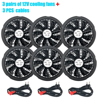 5/12V Cooling Fan Fo Air Conditioner Vest Air Conditioning Clothing Wearable 5V Cool Fan for High Temperature Work Fishing Vest