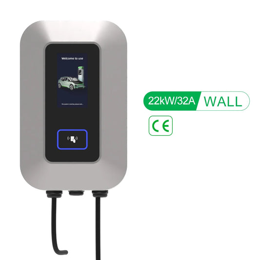 32A EV Charging Station 22KW 3Phase Electric Vehicle Charger Type2 EVSE Wallbox IEC62196-2 EV Charge Type 2 with 5M Cable