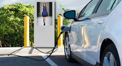 Customized ev charging station integrated lcd advertising display digital signage for commercial plaza retail business operators