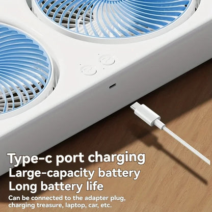 360° Rotatable Rechargeable Fan | USB Powered Standing & Desk Fan, Long Lasting Battery for Outdoor & Indoor Use
