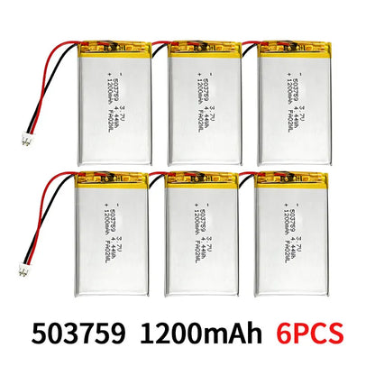 Lithium Polymer Battery 503759 3.7V 1200mAh LiPo Cell  Replacement Power For Bluetooth Headset Audio Stereo PSP POS