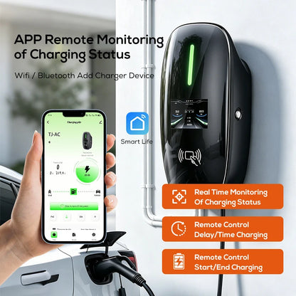 Lifl Electric Vehicle Wall Charger Fast Charging Station Type2 GBT for Electric Cars Wall-Mounted EV Charging Station