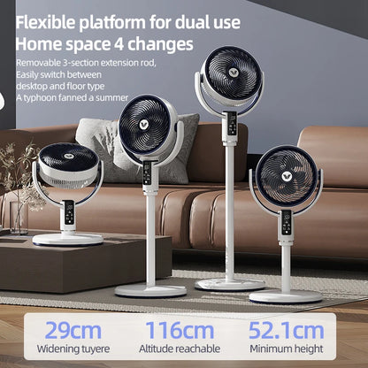 High Quality Floor Fan Air Circulation Fan Rechargeable DC 12V Fan 9000mAh Large Battery Scalable Fan Outdoor Fan with Remote