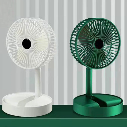 USB Charge Mini Foldable Extendable Fan Long Battery Portable Quiet Cool Fan for Dorm Home Office Indoor Desktop Cooling Gadget