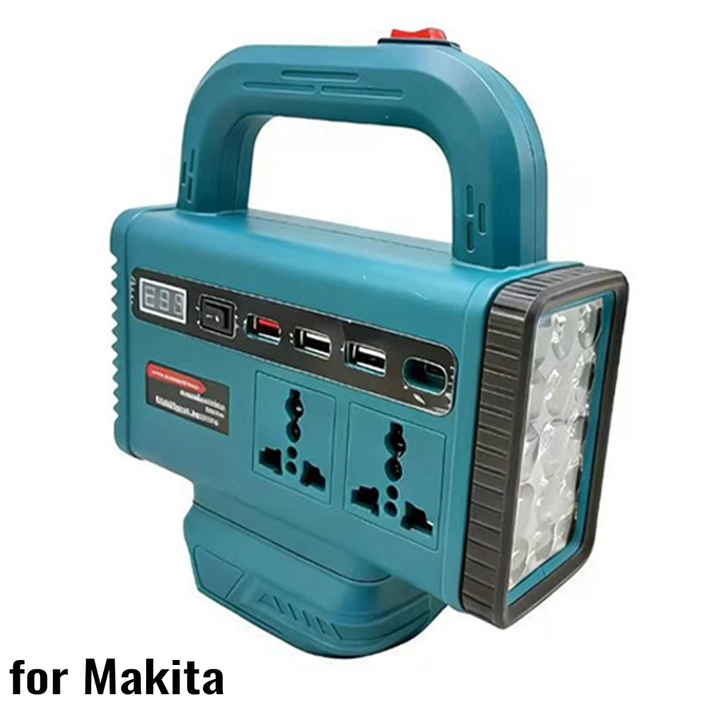 For Dewalt/Makita/Milwaukee 18V Battery Portable Battery Inverter DC 21V To AC 180V-220V Multifunction Intelligent Inverter Conv