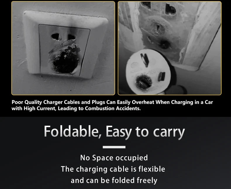 Teschev Type 1 Portable EV Charger 7KW 32A 1Phase Wallbox GBT EVSE Fast Charging Cable CEE Plug Electrical Home Charging Station