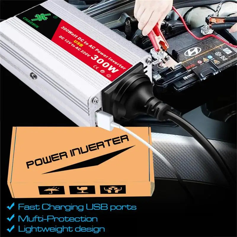 300W Car Inverters 12v 220v Pure Sinus 12V To AC220V Universal Socket Solar Inverter LED Light Display Car Inverters 50Hz