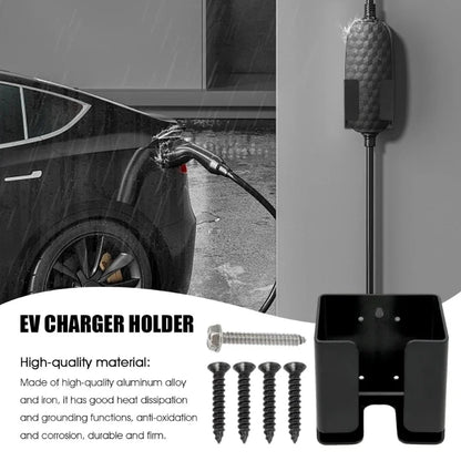 EV Charger Holder Stand Rack Wall Mounted Electric Vehicle Charging Box Holder Bracket Stand with Cable Management for J1772