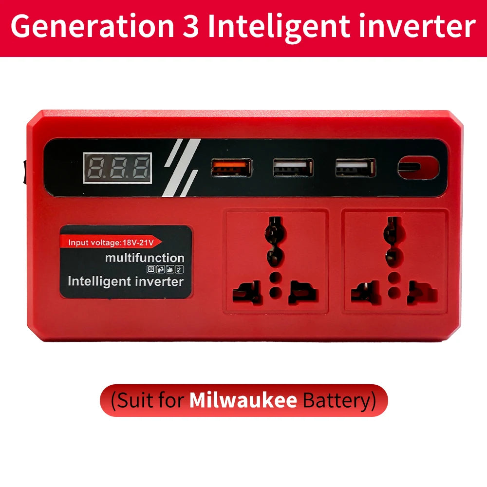 Power Inverter DC 18V To 220V Inverter Adapter Power Supply Inverter For Home Appliance Outdoor Camp For Makita/Dewalt/Milwaukee