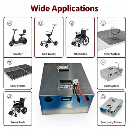 High Quality 48V 100Ah 110Ah 120Ah 150Ah 180Ah 200Ah Li-ion Battery Pack with BMS for 2kW, 5kW Motor +10A Charger