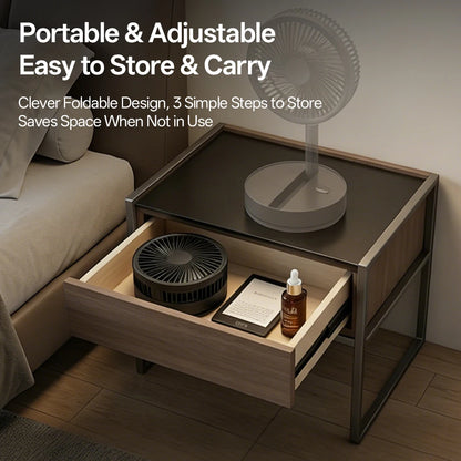 Portable Foldable Rechargeable Fan Operated USB C Small Fan With Remote Quiet Table Desk Fan Folding Standing Pedestal Fan Room