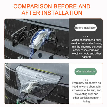 Outdoor Electric Vehicle Charger Port Rainproof Dustproof Cover Transparent Waterproof Cover Magnetic EV Charger Port Protector