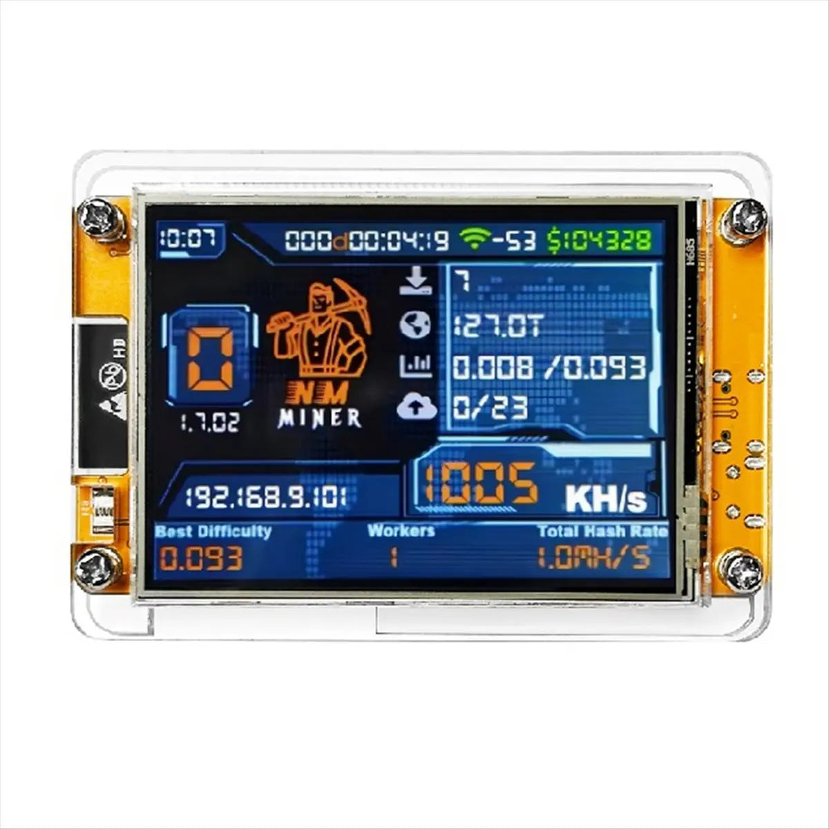 NMMiner NerdMiner V2 Hashrate 1000KH/S ESP32 2.8 Inch Smart Display Crypto Solo Lottery Bitcoin ESP32-2432S028R DROOM
