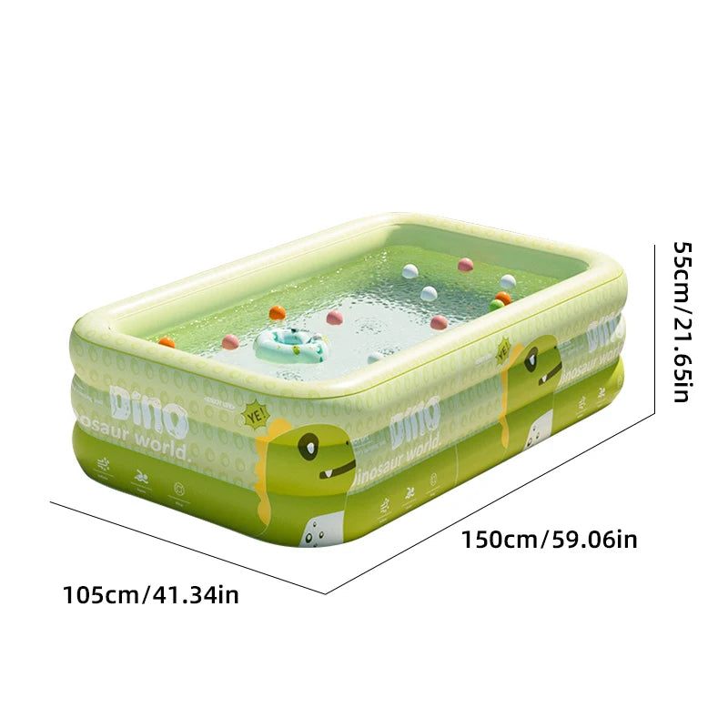 1.8-2.6M PVC Children's Cute Inflatable Swimming Pool for Backyard Home Outdoor Large Pool for Family Baby Indoor Bath Bathtub