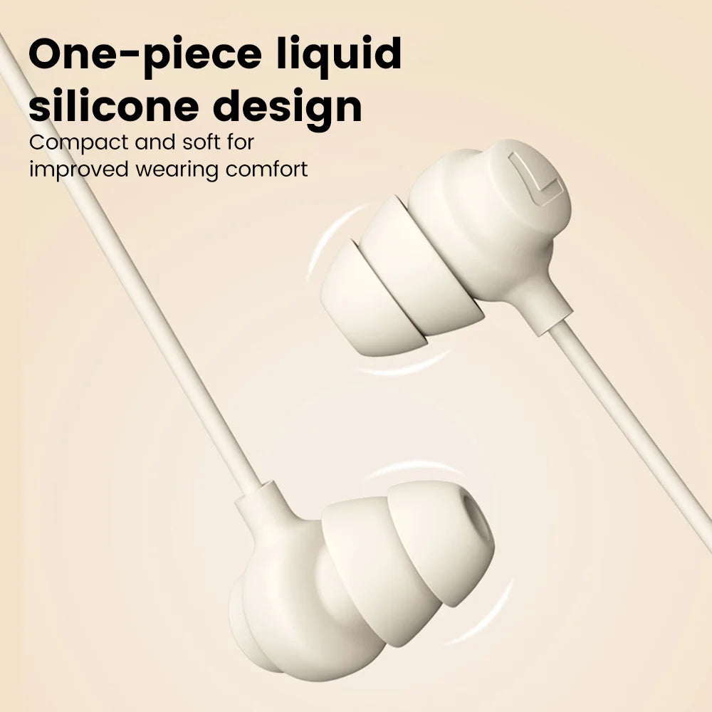 Elbow 3.5mm Wired Earphones Silicone Handsfree Sleep Headphones HiFi Sound Earbuds In-line Control Headset In-ear With Mic