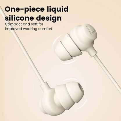 Elbow 3.5mm Wired Earphones Silicone Handsfree Sleep Headphones HiFi Sound Earbuds In-line Control Headset In-ear With Mic